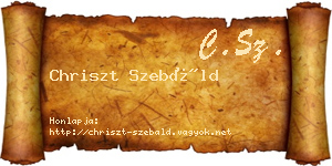 Chriszt Szebáld névjegykártya